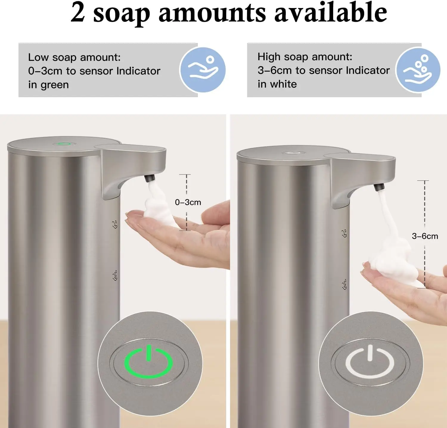 LAOPAO Stainless Steel Automatic Soap Dispenser with LED Lighting Contact Kitchen and Bathroom Hygienic Soap Dispenser