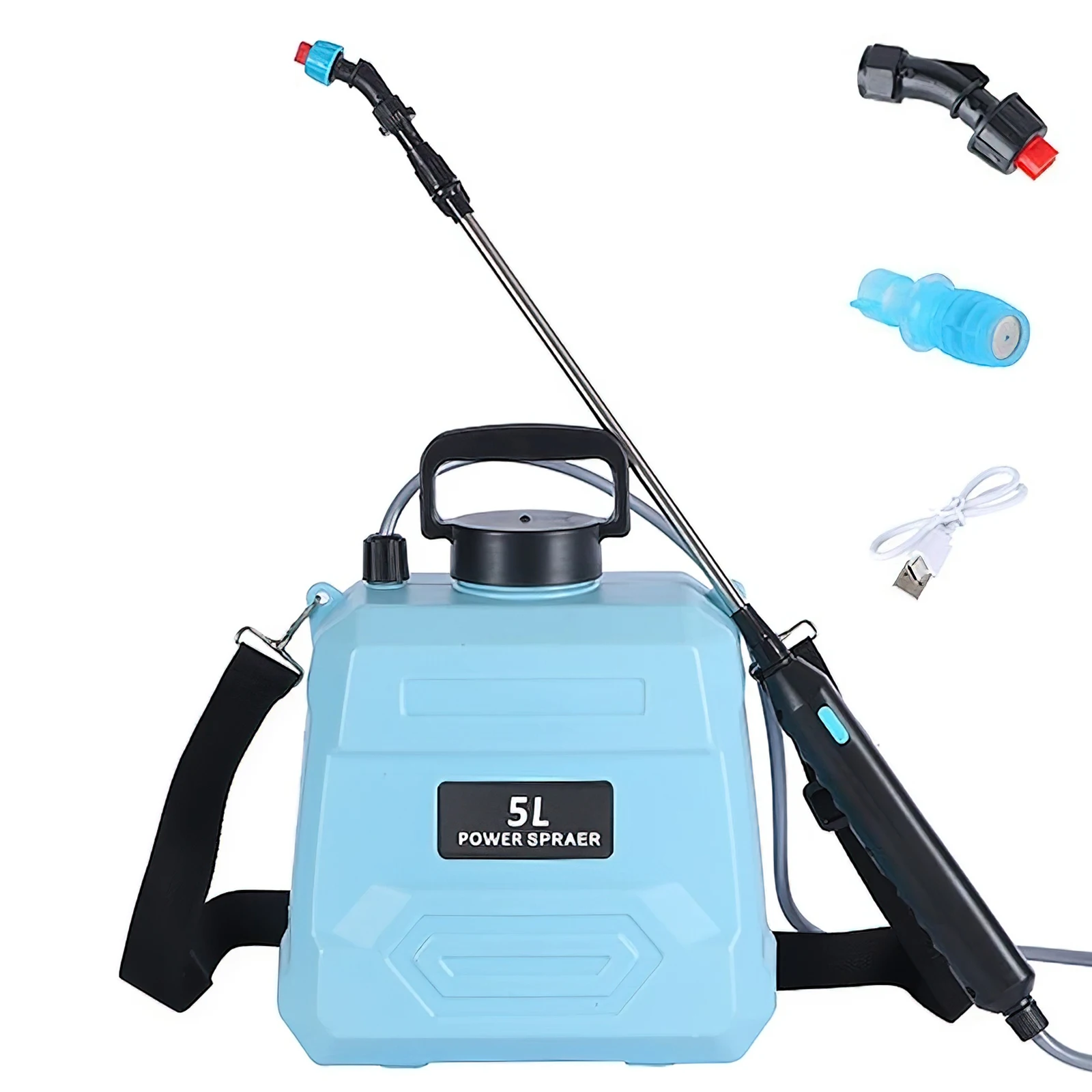 Pulvérisateur de jardin électrique sans fil 5L/8L, pulvérisateur de mauvaises herbes rechargeable, batterie 1800mAh, pompe à eau réglable pour jardin, pelouse, ferme, patio