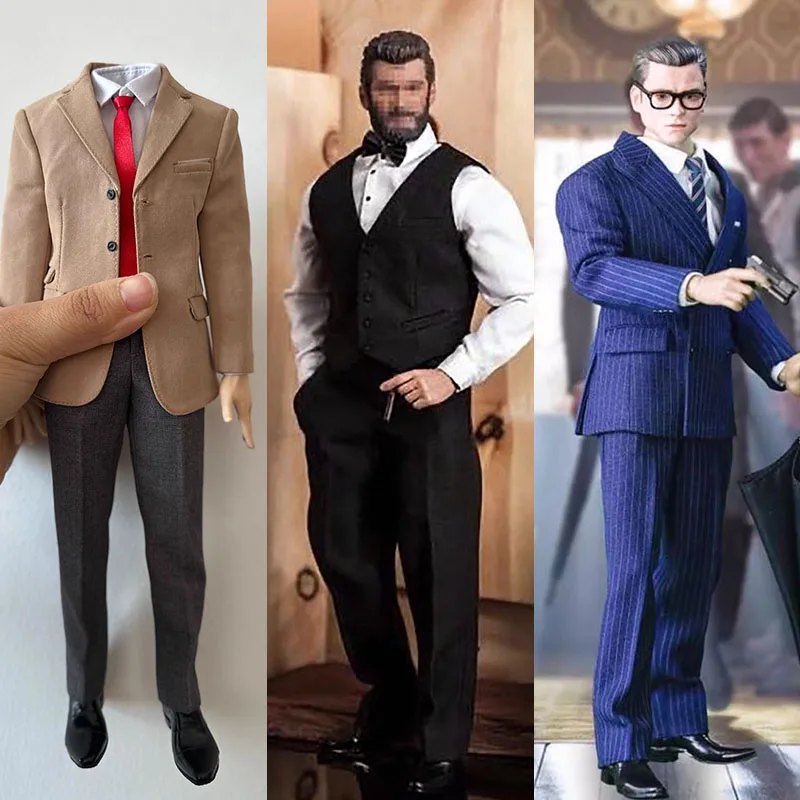 

Масштаб 1/6, мужской деловой костюм, одежда, футболка, костюм, брюки, комплект обуви, модель подходит для 12-дюймового солдата, узкая прочная фигурка, тело куклы