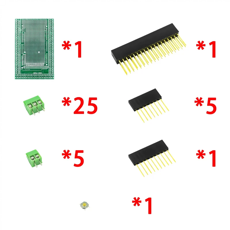 Kit de carte de blindage de nuit pour Ardu37Mega 2560 / Mega2560 R3, borne à vis prototype PCB double face compatible avec MEIncome 2560
