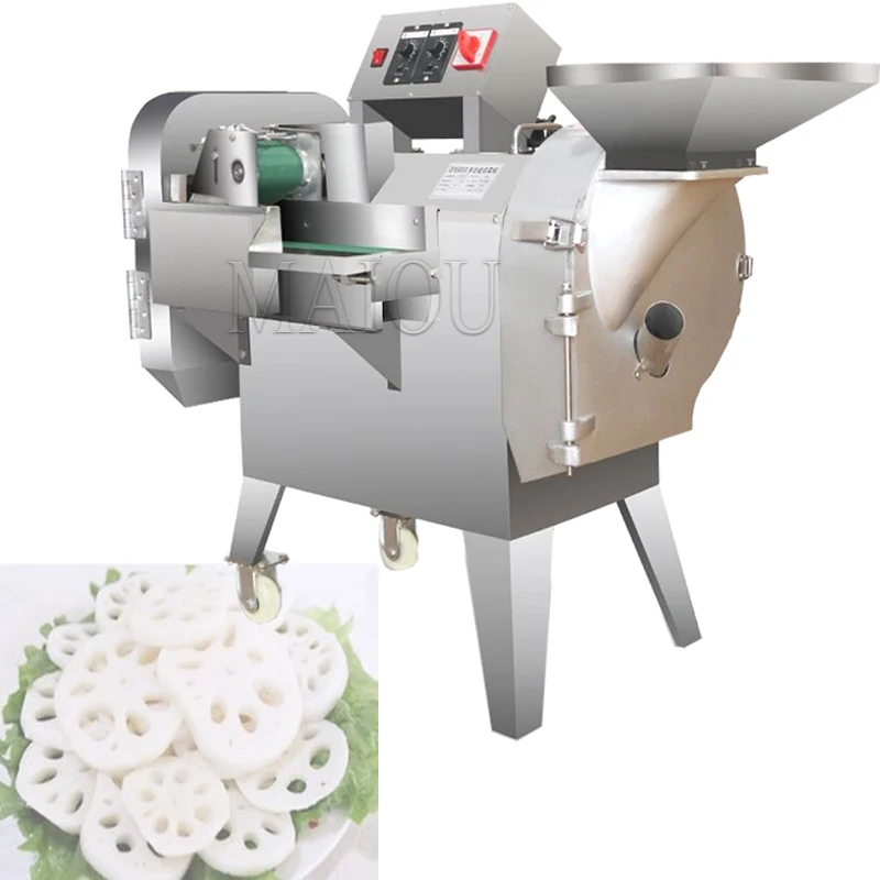 

High Quality Electric Slicer Cucumber Carrot Cabbage Shredder Dinger Cutter Double Head Vegetable Cutter Machine Dicing Machine