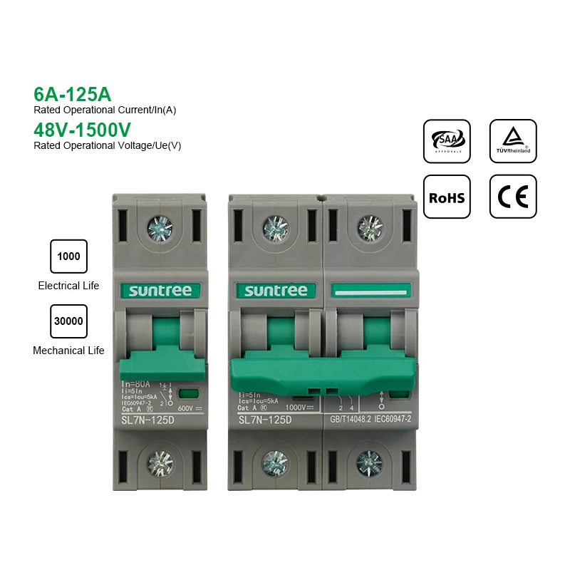 

Circuit Breaker Dc 1000v 800v 1500v 1/2/3/4pole 125A Dc Breaker Wholesale Dc Miniature Circuit Breaker