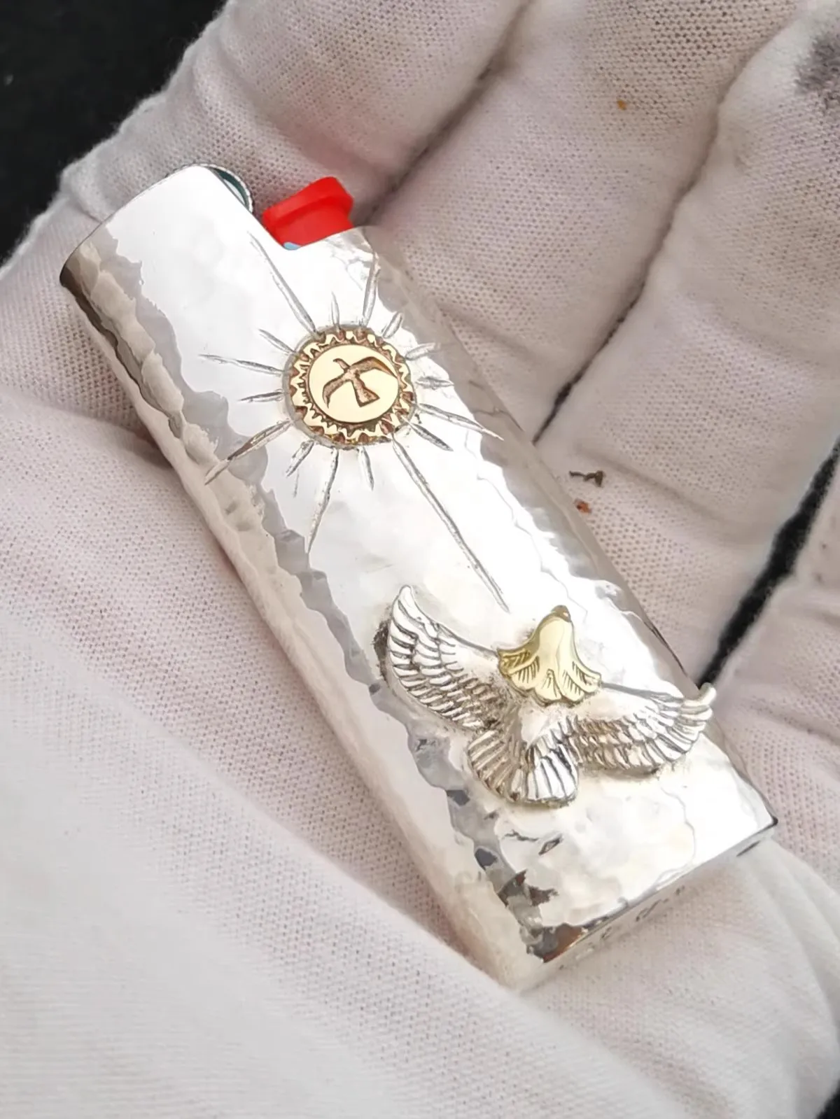 

New S925 Silver Handmade Lighter Case Cover Fits Bic J3/ J5 Lighter Case Cover Shell