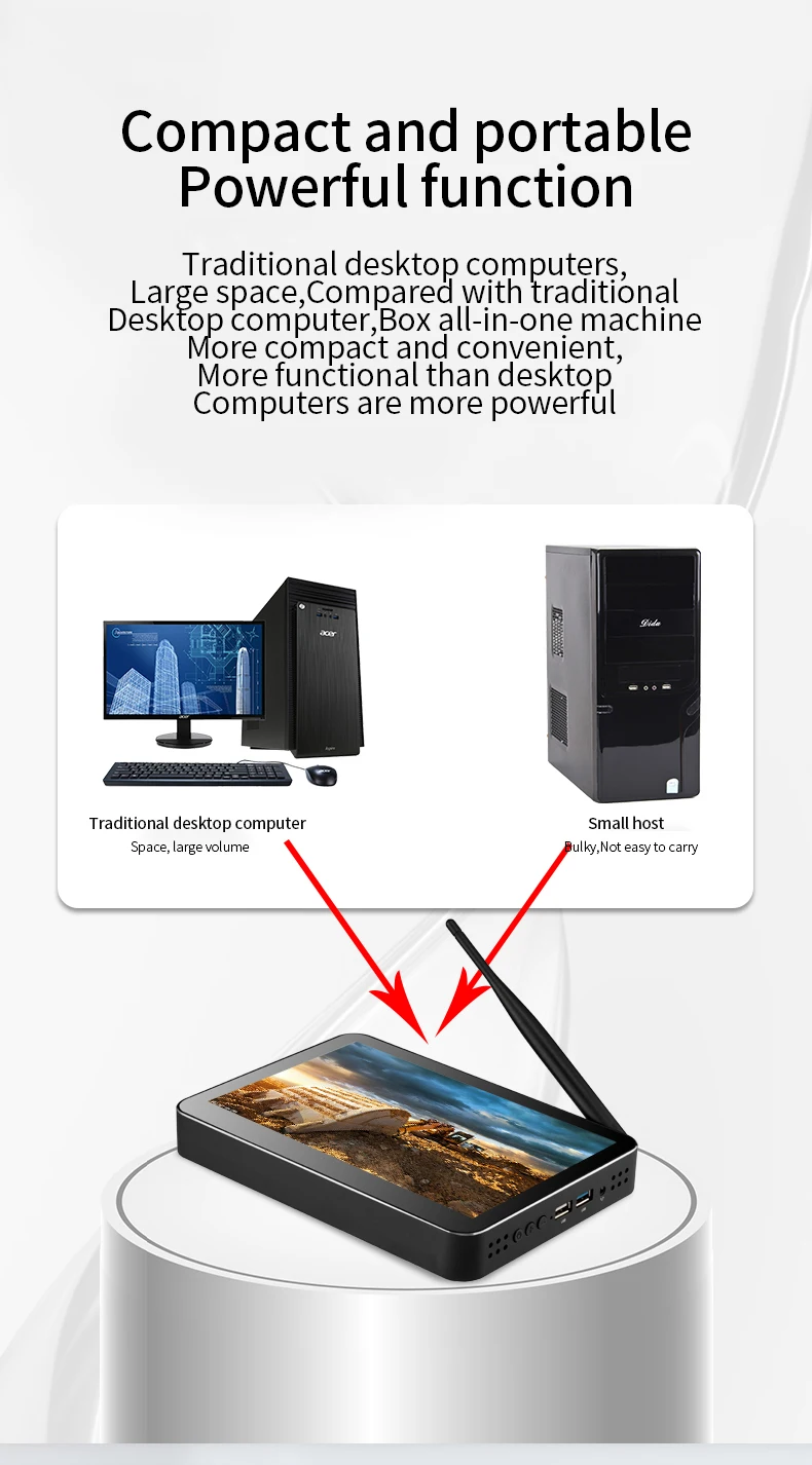 X2S Mini PC H8F 8 inch 1280*800 Pocket PC PIPO Win10 Win11 Tablet PC J4105 4G Ram 64G Rom TV Box BT5.0 Wifi RJ45 Mini Desktop