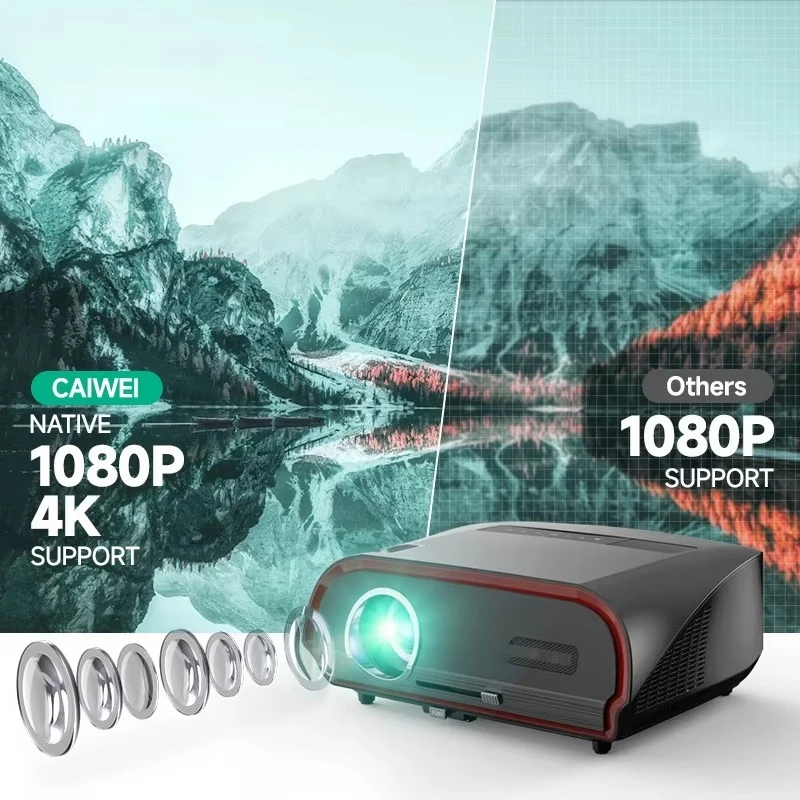 ODM A10R Black Year End Sale 14300lumens Ultra Bright 4K 8K Beamer Outdoor Party Android Smart  Wi-fi Projector