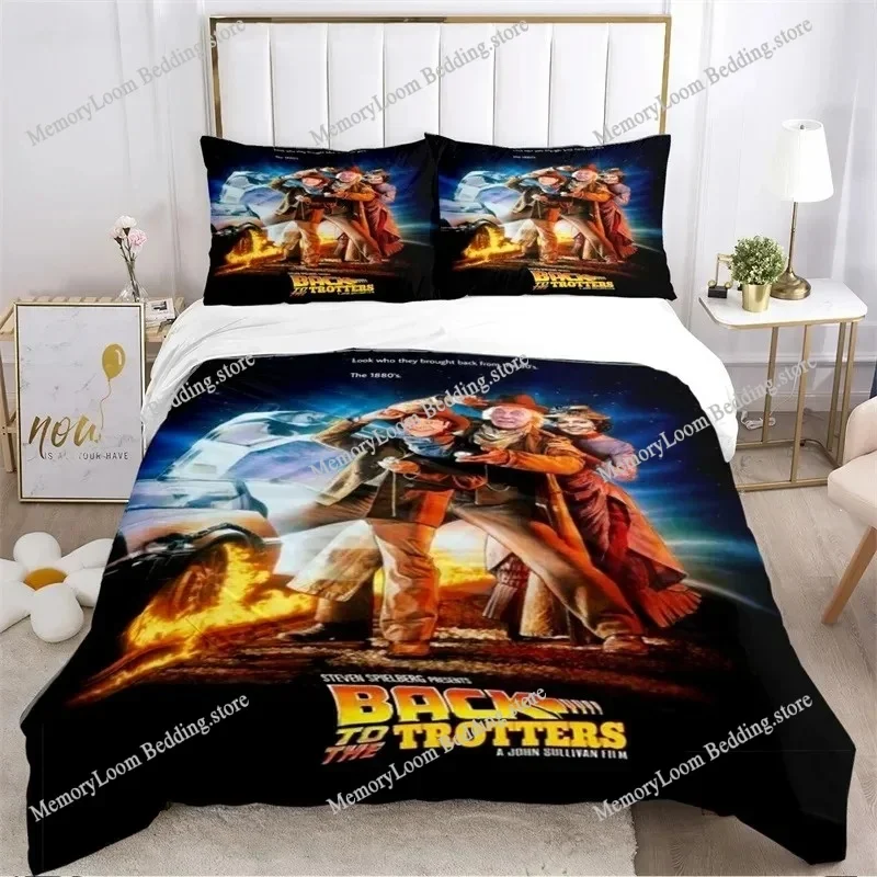 Movie Poster Cool Back To The Future Bedding Set Single/Full/Queen Size 3D Print Duvet Cover Bedroom Decor Soft Set Luxury Gift