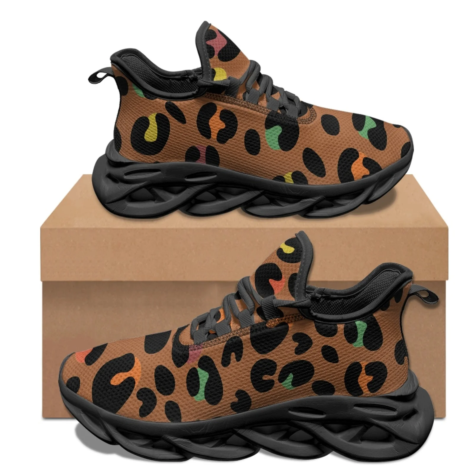 PENSTROLL PENSTROLL Multicolor Leopard Men's Fashion Sneakers Men's Running Shoes for Teens Breathable New Design Fall Fashion