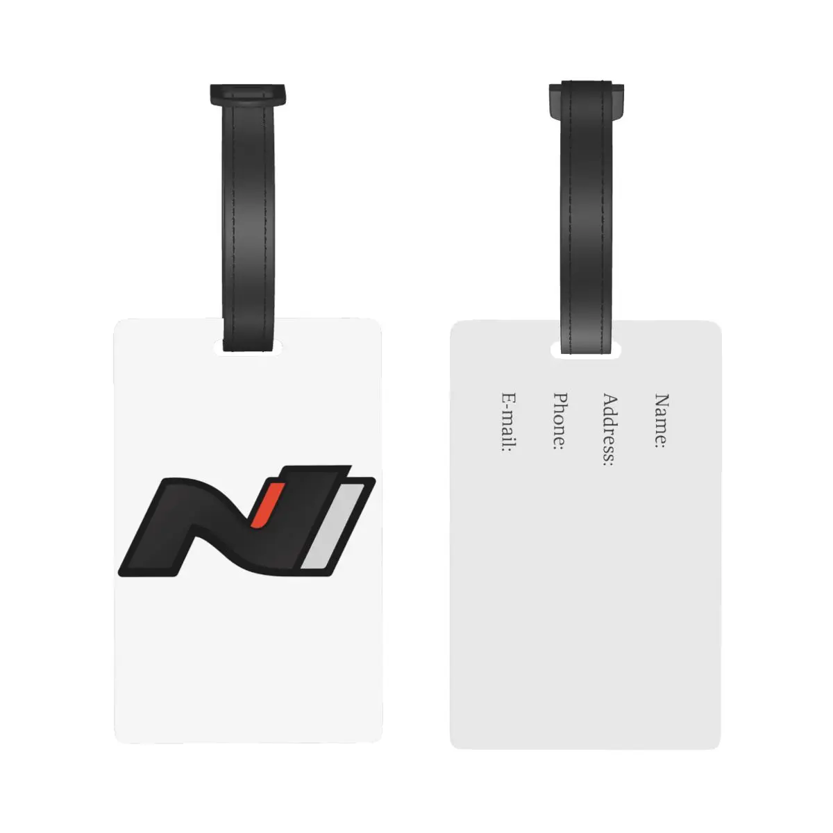 Hyundai N Performance Logo Dark Luggage Tags Suitcase Accessories Travel Baggage Boarding Tag Portable Label Holder ID Name