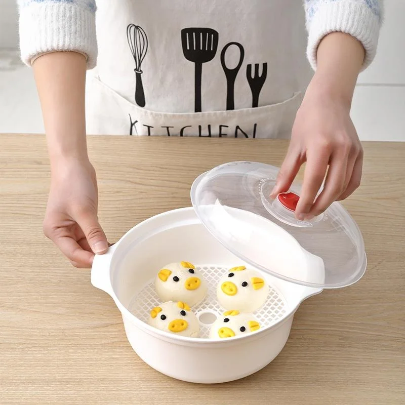 Large Size Microwave Oven Special Soup Bowl with Lid round Shape Plastic Preservation Box Heating Rice Box Instant Noodles Box