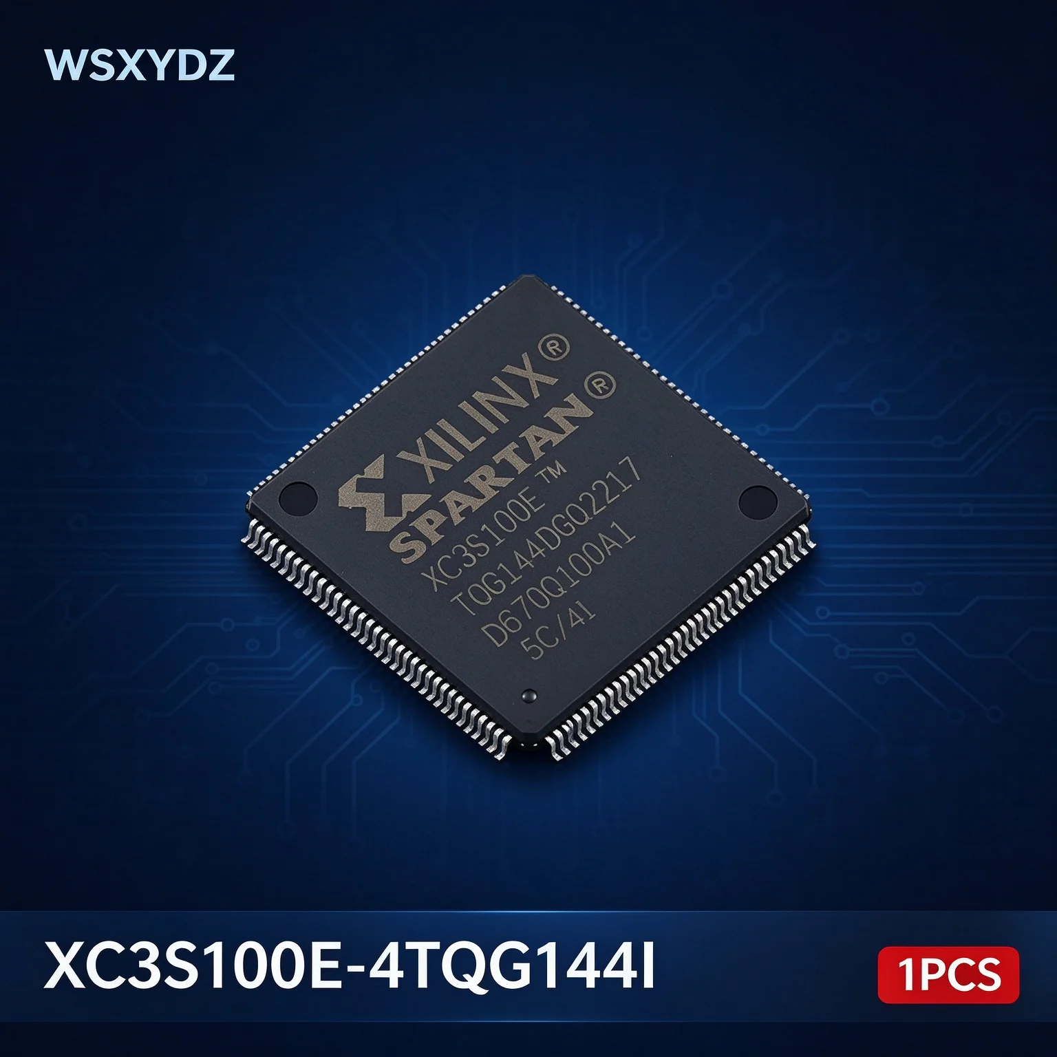 1PCS XC3S100E-4TQG144I FPGA Spartan-3E 100K System Gates 2160 Logic Cells 108 I/O TQFP-144 AMD Xilinx Industrial New Original