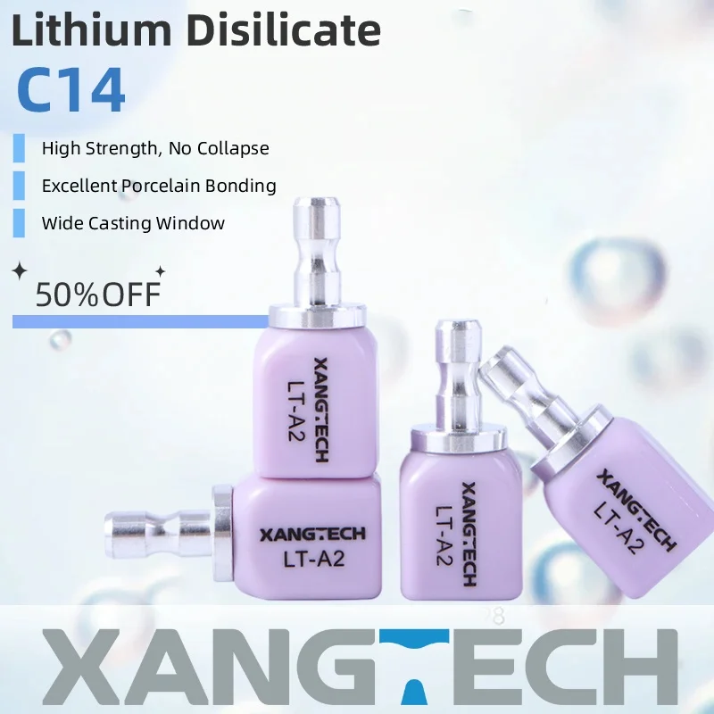 xangtech-5-個ガラスセラミック二ケイ酸リチウム-c14-歯科修復用歯科研究所歯科材料-cad-cam