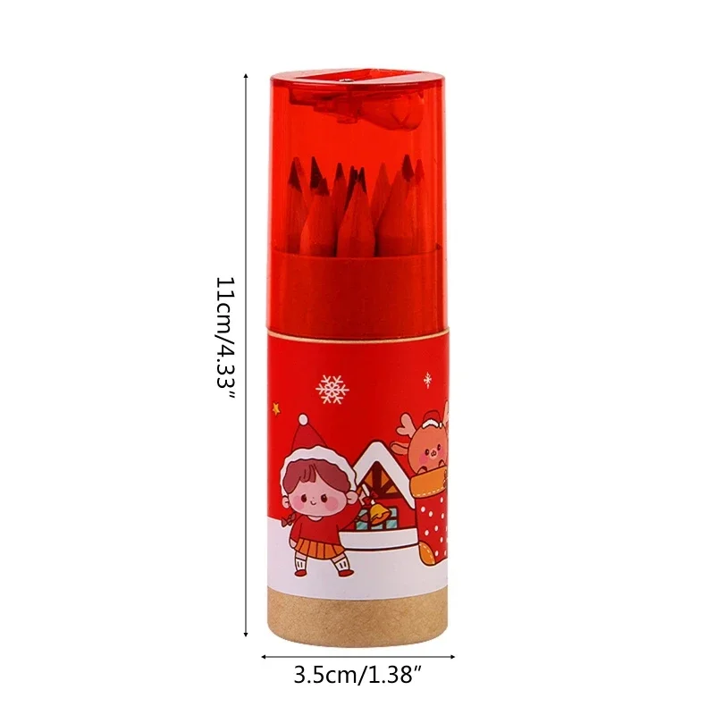 12 Color Christmas Painting Pencil Set Santa Claus Girl Bear 2023 Merry Christmas Decor for Home Xmas Ornaments Kids Gifts