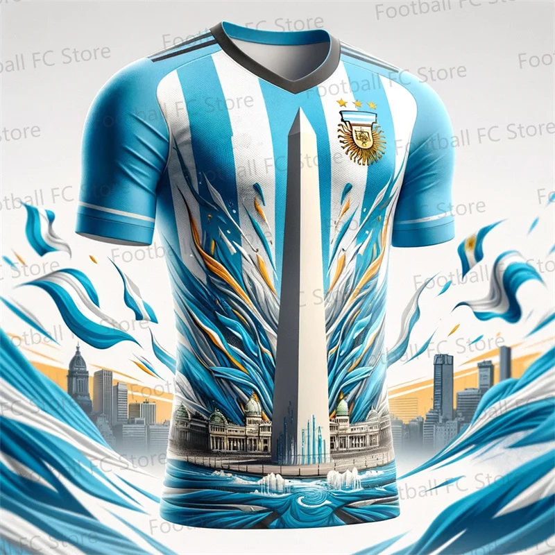 Unique Culture Messi Special Design Edition Football Kit,New Arrival Obelisk Of Buenos Aires Soccer Jersey Kit  Adults and Kids