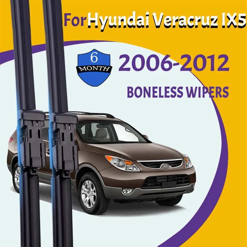 

Car Front Wiper ForHyundai Veracruz IX5 2006-2012 Soft Rubber Wiper Windshield HD Quiet Clean Window Car Rain Brush 24''+20''