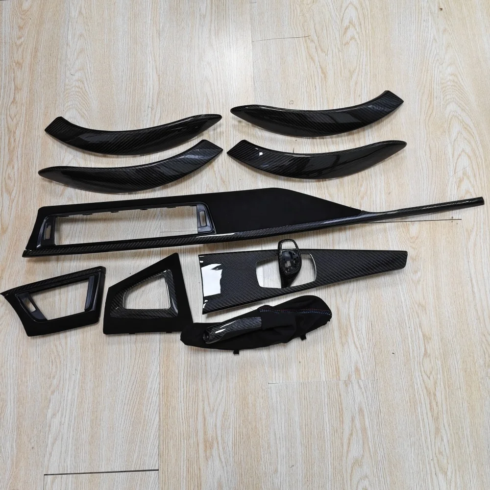 10pcs LHD Carbon Fiber Interior Decorative Trim Panel for BMW 3GT M3 M4 F30 F32 F33 F34 F35 F36 F80 F82 F83
