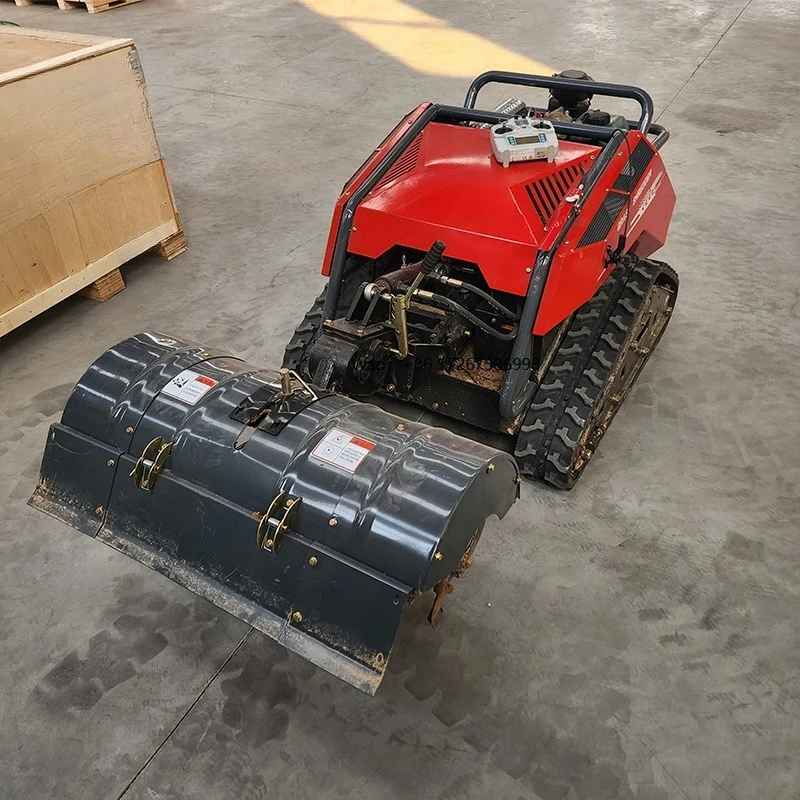 Cultivators Agricultural Rotary Tiller Engine Remote-Controlled Crawler Trencher for Weeding Remote Monitoring Factory Supply