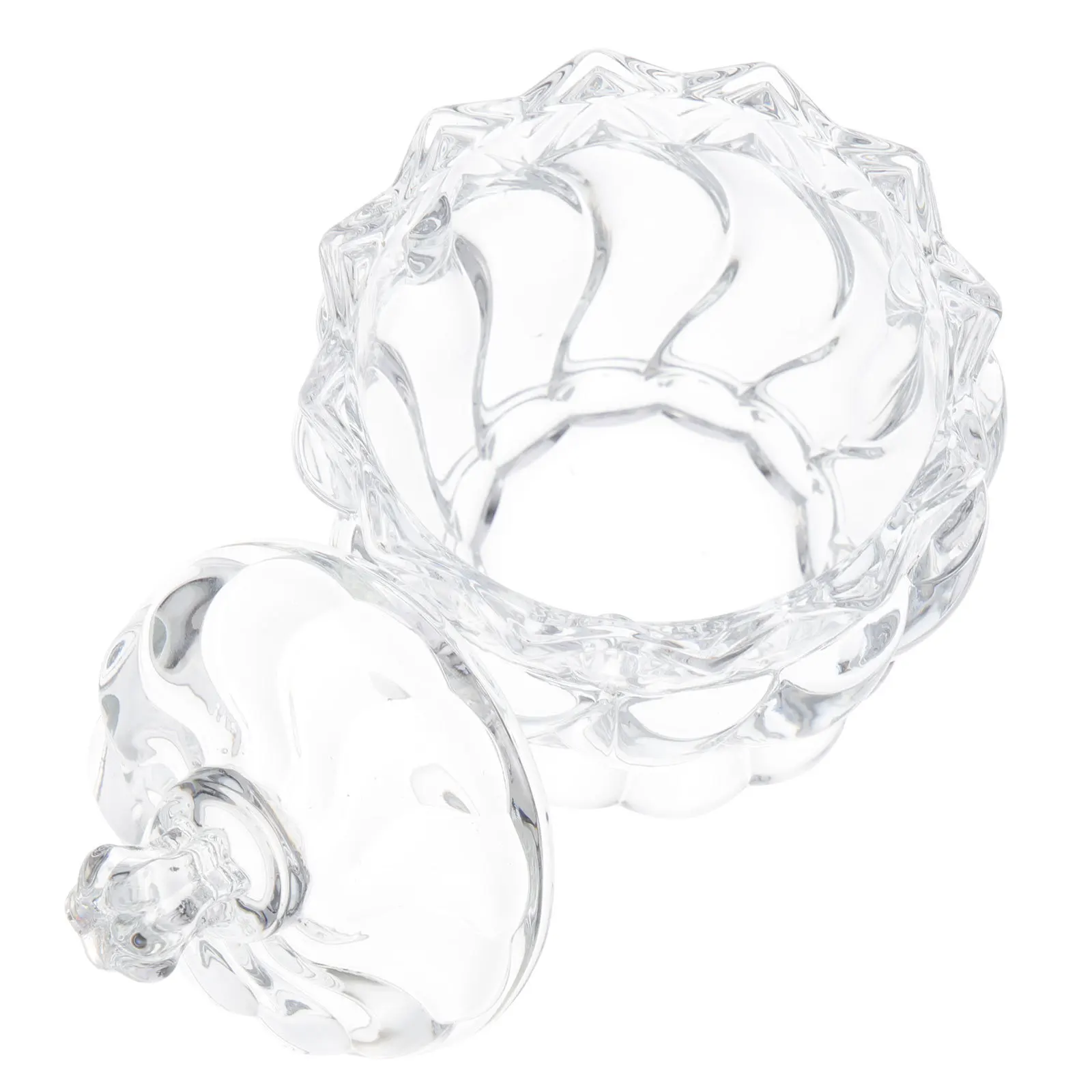 

2Pcs Transparent Glass Candy Jars Wide Mouth Snack Containers Kitchen Storage Household Dry Fruit Holders