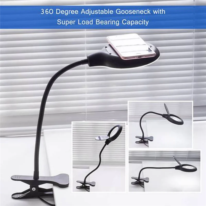

ABEO-Magnifier Eye-Care Reading Lamp, LED Desk Lamp,Magnifying Lamp For Bedside Work, Craft Workbench Durable Easy Install