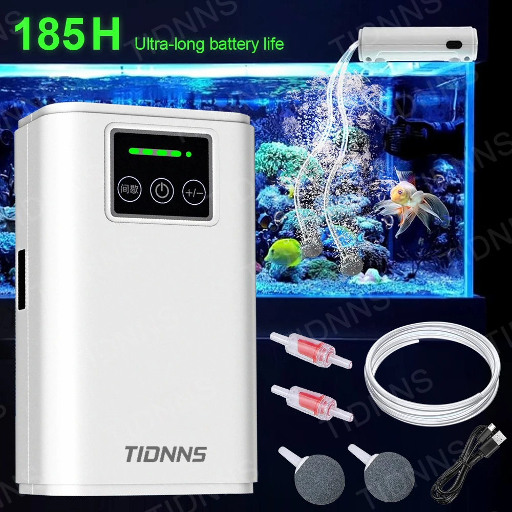 Aquarium Fish Tank Oxygen Pump Charging Dual-Purpose Air Pump Usb Lithium Battery Household Portable Fishing Mute 6000mA Outdoor