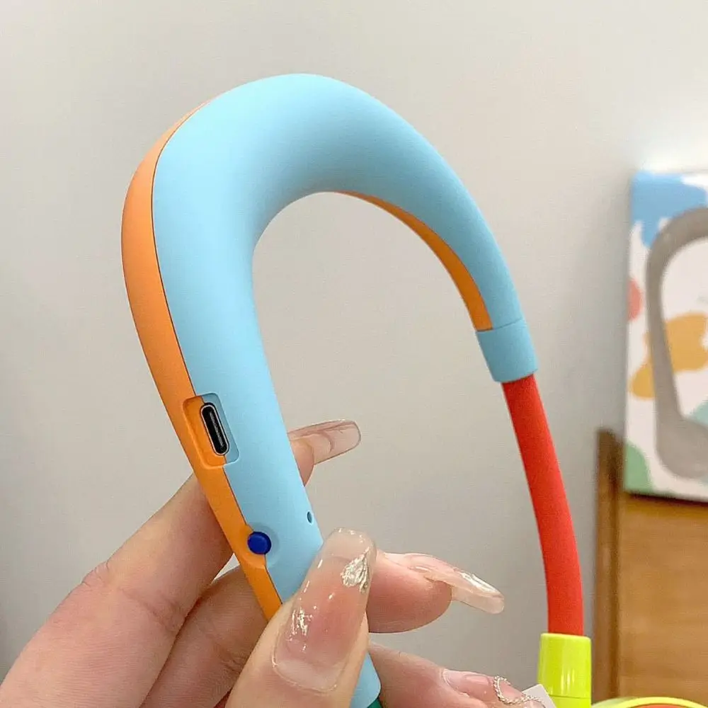 foldable-design-bladeless-neck-fan-low-noise-operation-lightweight-construction-usb-rechargeable-fan-lazy-design-usb-powered