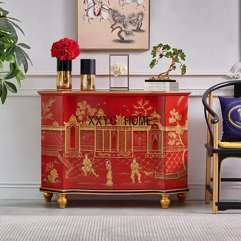 Home Art Entrance Cabinet French Villa Foyer Curio Cabinet