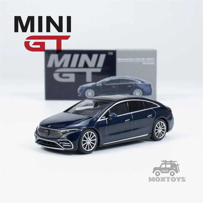 MINI GT 1:64 MB EQS 580 4MATIC Nautical Blue Metallic LHD Diecast Model Car