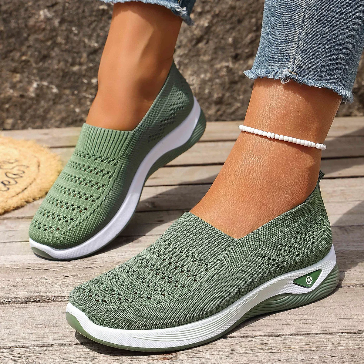 Women's Knit Sneakers Breathable Lightweight Spring Summer Casual Shoes Non-slip Outdoor Daily Commute Walking Sneakers image 6