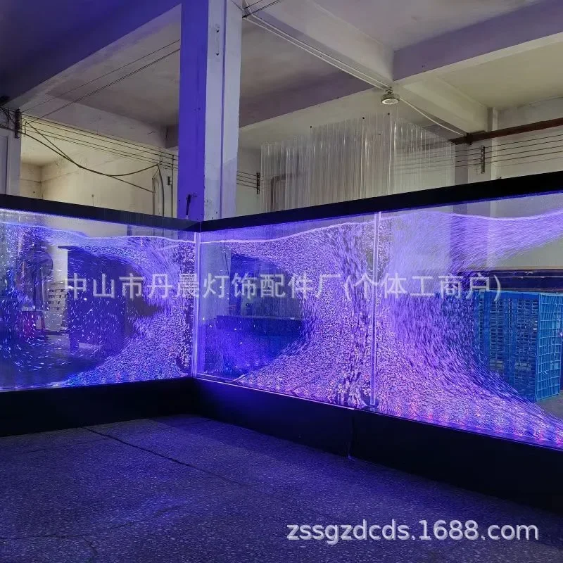 Custom Bubble Wall Partition Water Curtain Screen for Restaurant Decor Acrylic Divider Panel Interior Design Feature