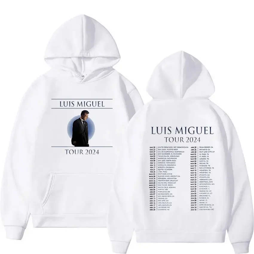 Singer Luis Miguel Tour 2024 Print Hoodie Men's Hip Hop Vintage Pullover Sweatshirt Casual Fashion Oversized Hoodies Streetwear