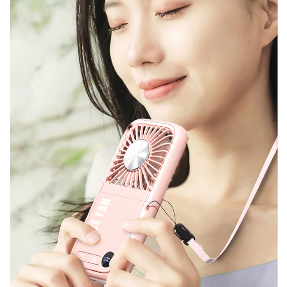Mini Portable Fan Semiconductor Cooling Neck Hanging Desktop Stand USB Rechargeable Quiet Air Cooler For Office Travel Outdoors