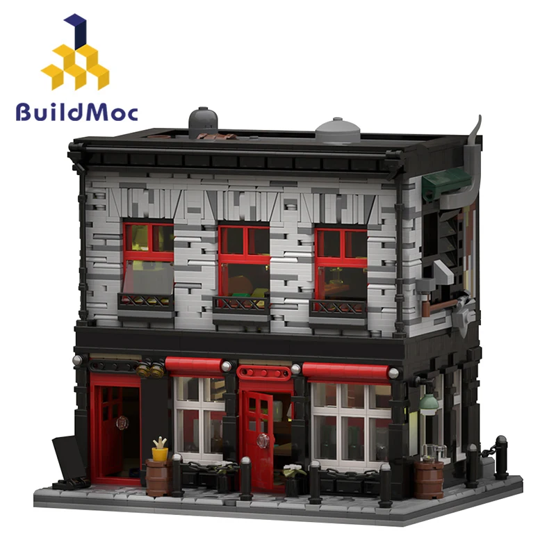 

BuildMOC O'aken Barrel DramShop, набор строительных блоков, дом вампира, маленький паб, архитектурная модель, игрушки, подарки для детей