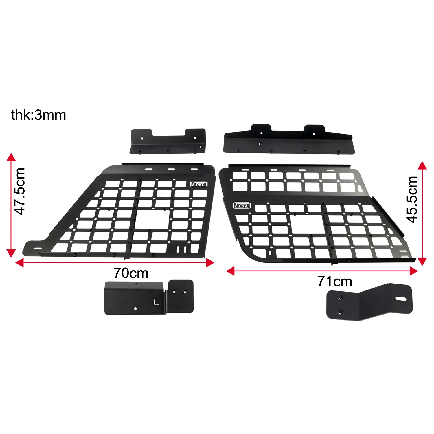 

for Nissan Patrol Y61 1997-16 Modular Storage Panel System Rear Window Molle Panel Interior Rear Cargo Luggage Storage Carrier