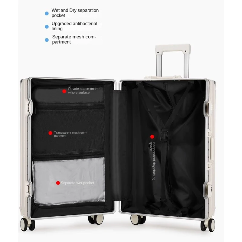 Multifunctional Luggage Aluminum Frame with USB Charging Port 30\