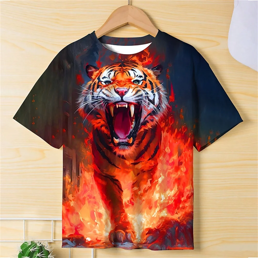 Desenhos animados impressos em 3D infantis, camisetas casuais, presente de aniversário, roupas de bebê, meninos, meninas, crianças, engraçado, verão, 2024