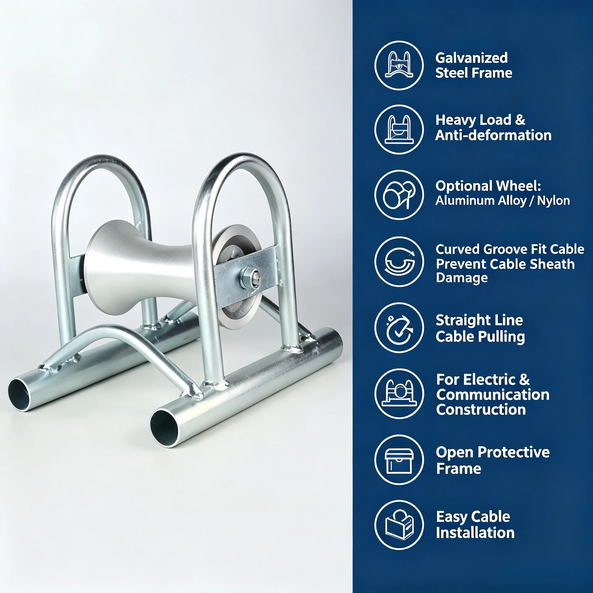 Alloy Grounding Cable Pulling Roller Available With Nylon Pulley Or Aluminum Wheel For Cable