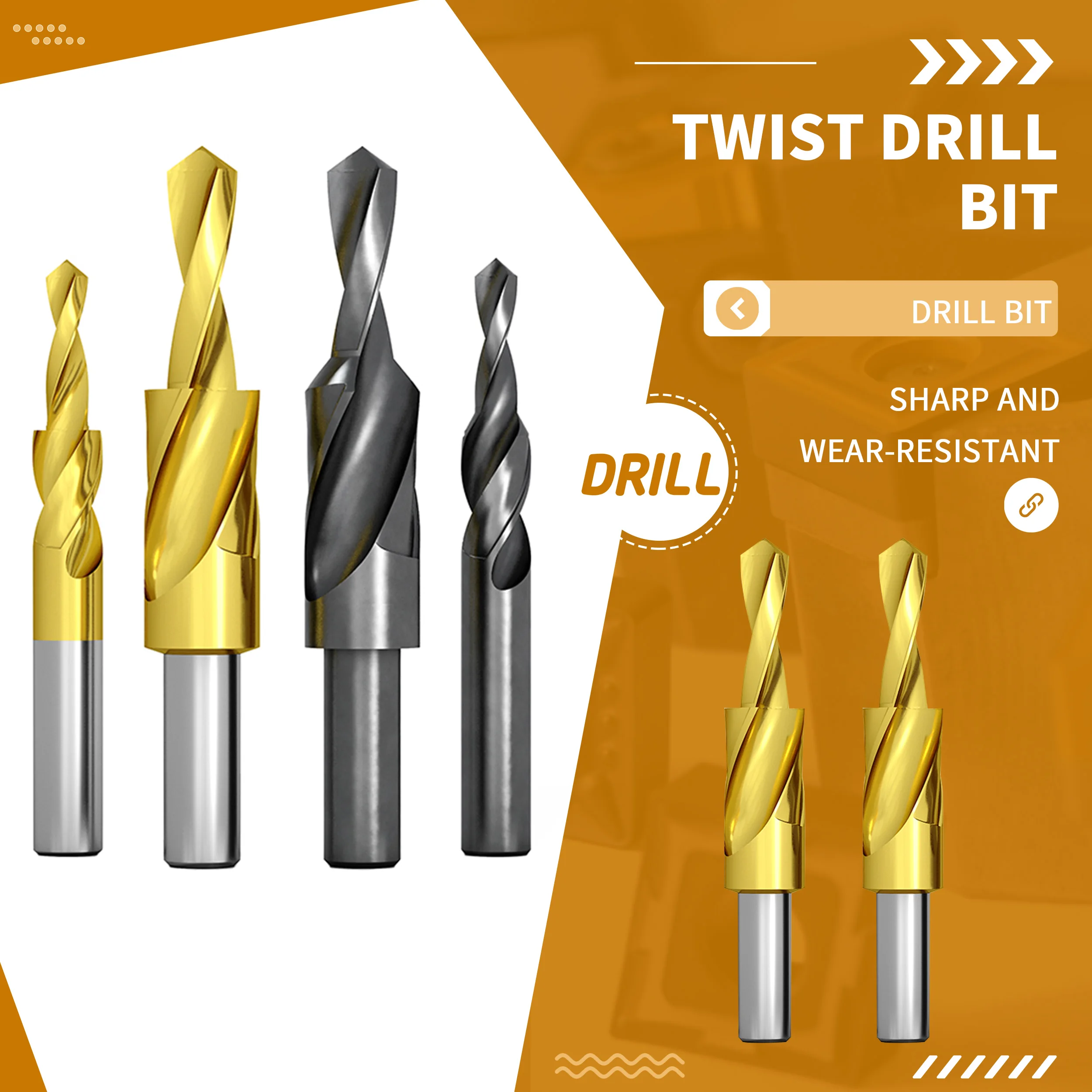 Secondary Step Drill Bit Cobalt Stainless Steel Countersunk Head Screw Drill Twist Drill Step Countersunk Hole Drill Step Drill