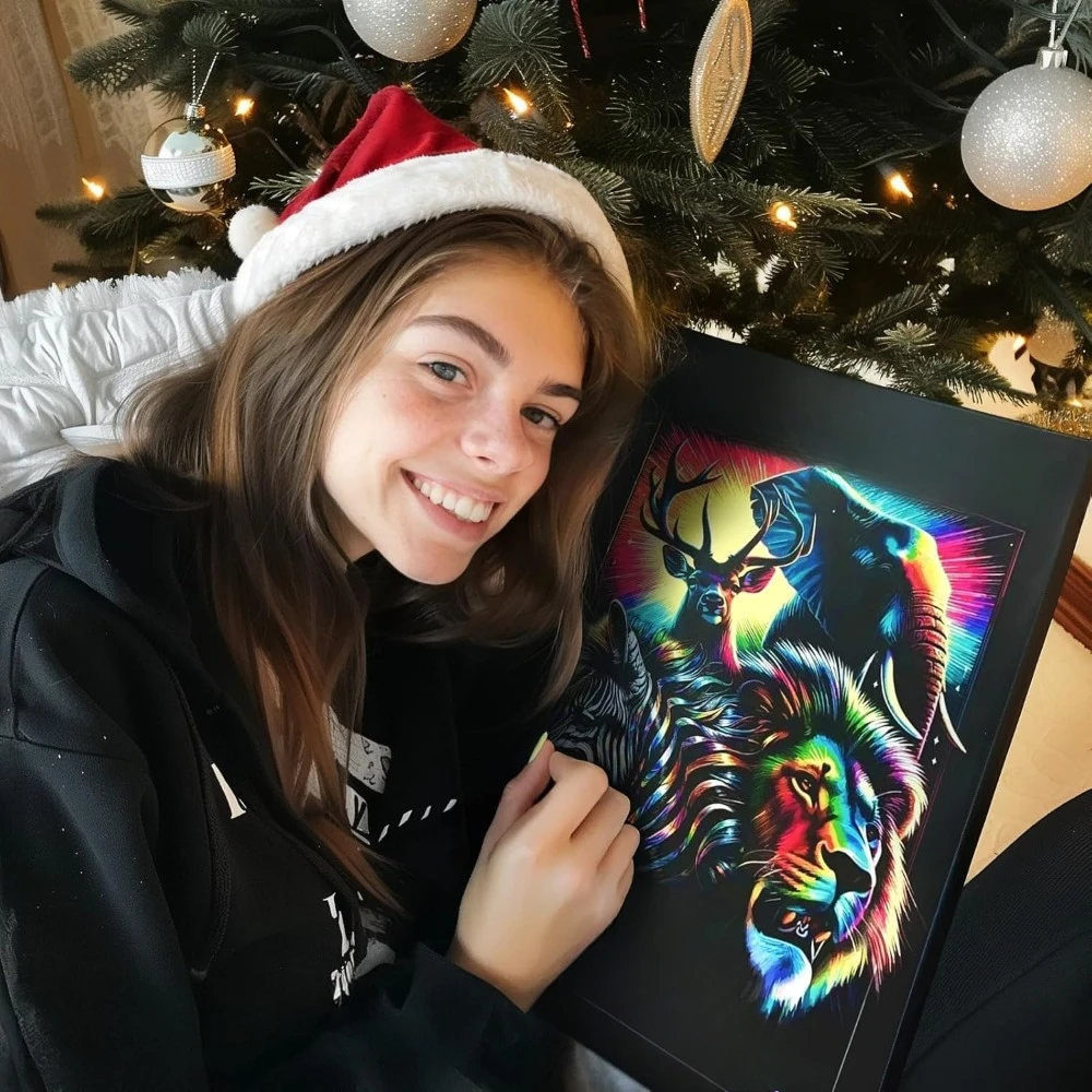 4 набора и набора инструментов для животных, товары для творчества (зебра, львы, слоны, олени), инструменты для ремонта царапин и ручки, 16×11 дюймов