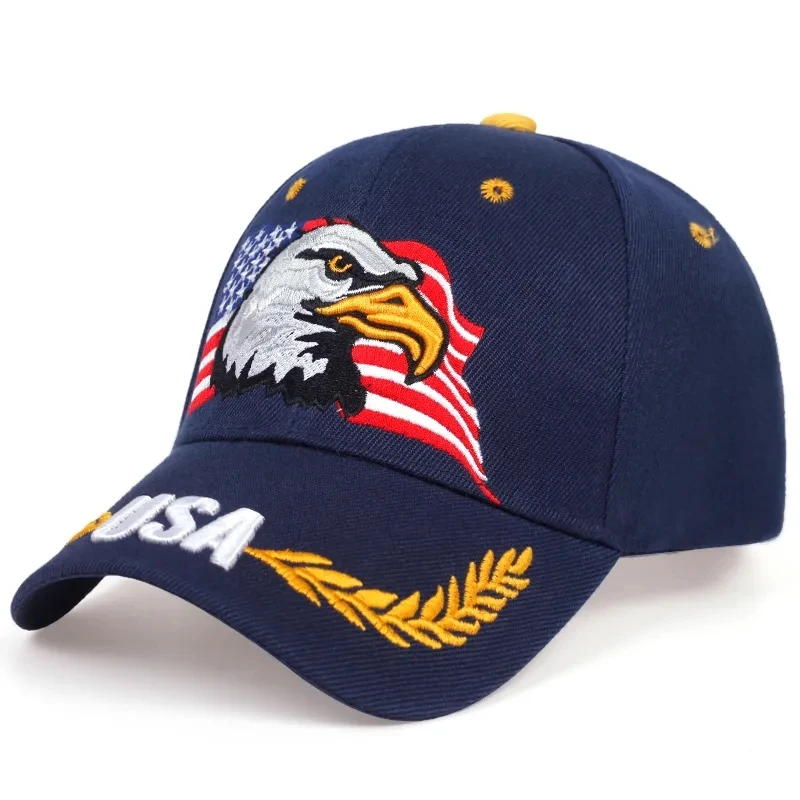 Unisex USA Eagle Embroidery Baseball Caps Spring and Autumn Outdoor Adjustable Casual Hats Sunscreen Hat