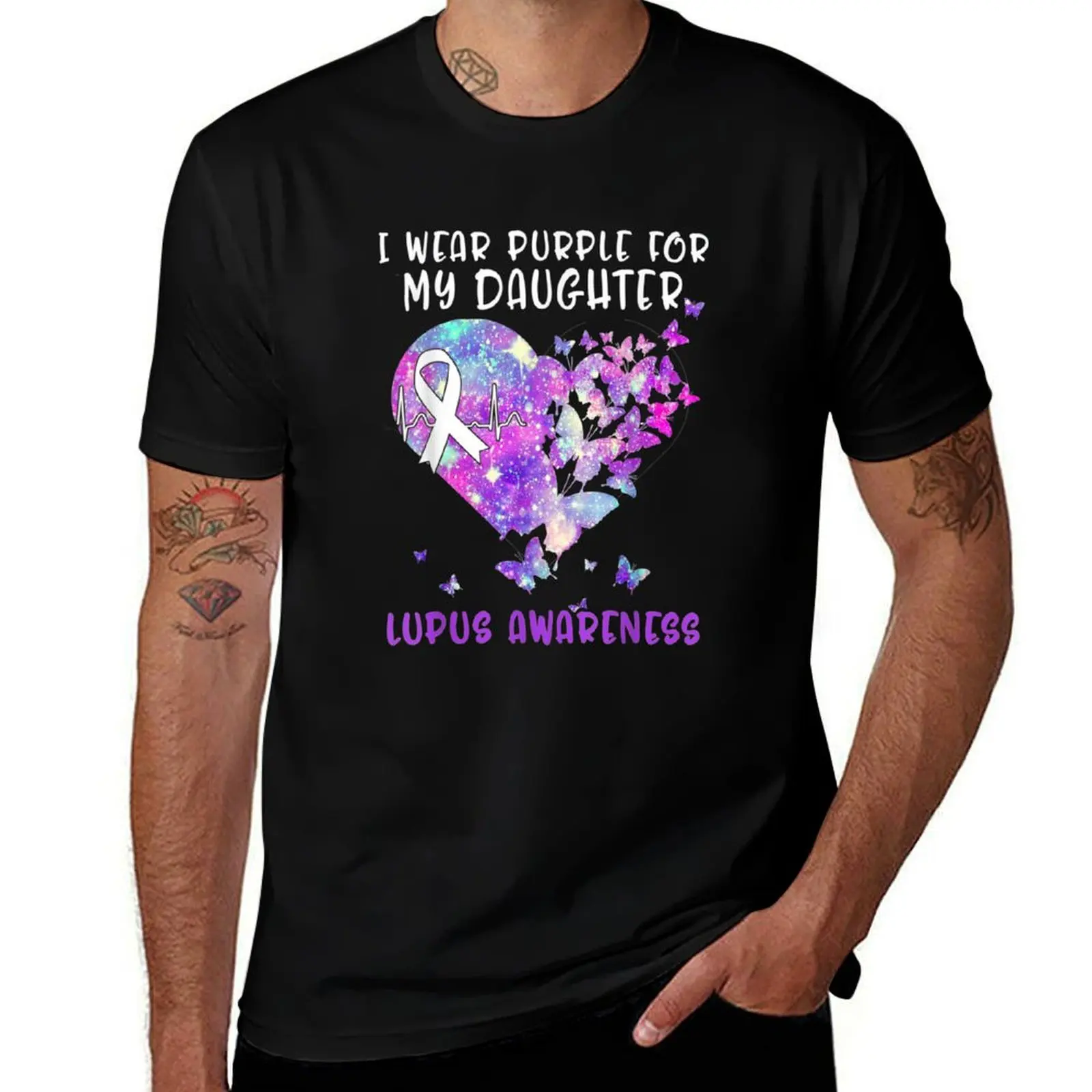 I Wear Purple For My Daughter Lupus Awareness T-Shirt street wear blacks men t shirts high quality