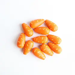 50pcs Carrot Shape Easter Wooden Beads loose Colorful Beads Craft For Handmade DIY Easter Decoration Gift