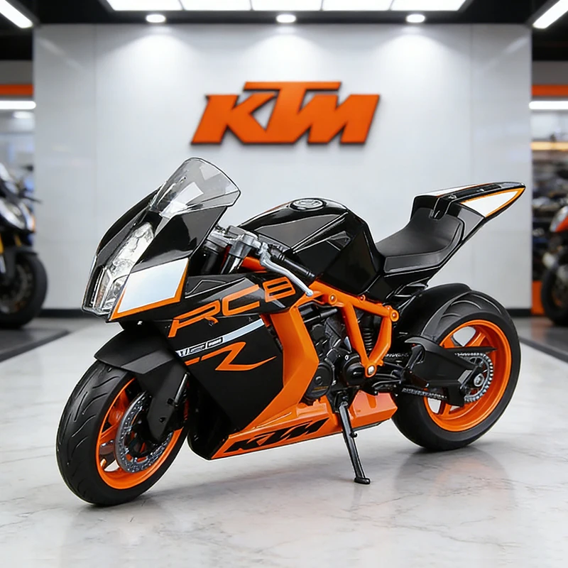 

Модель мотоцикла WELLY 1/10 KTM 1190 RC8R, коллекционная игрушка, внедорожный мотоцикл с амортизаторами, игрушечный автомобиль