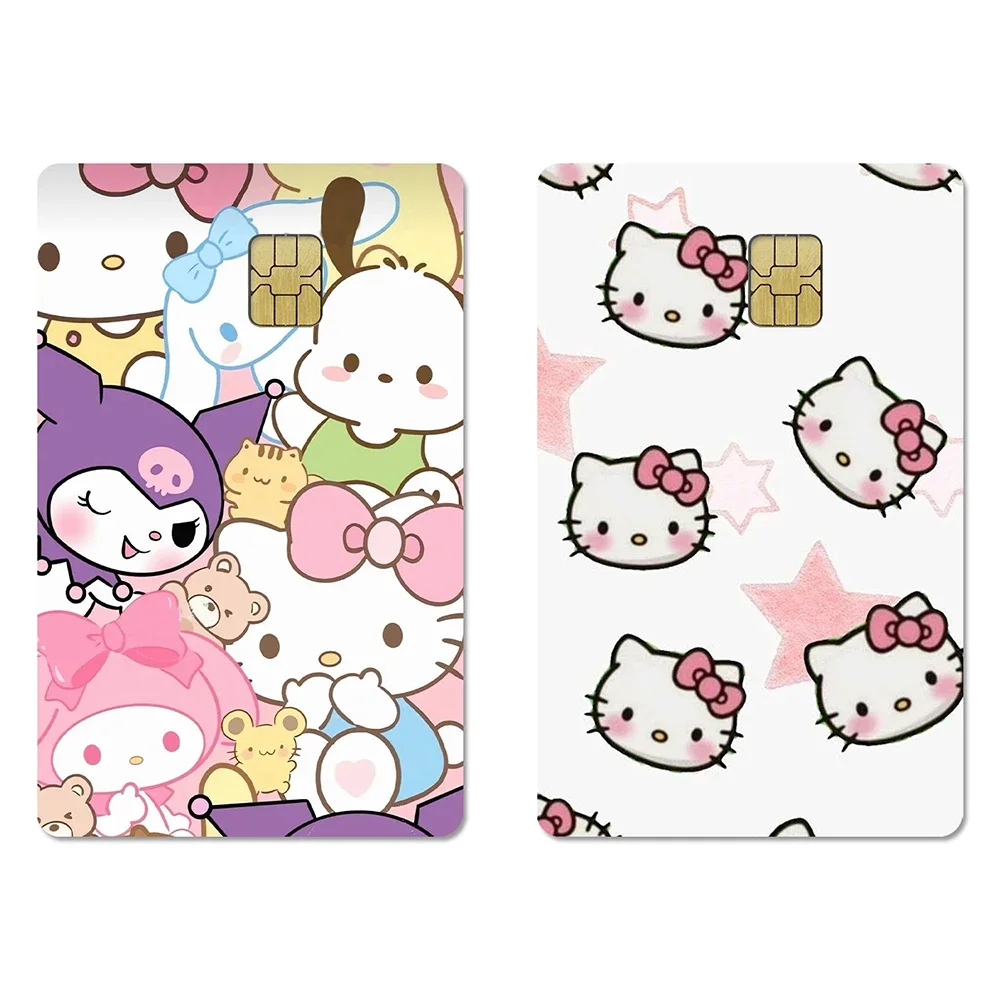 سانريو الكرتون الرسوم المتحركة Kawaii Kuromi 2.5D HD ماتي PVC ملصق فيلم الشريط الجلد لبطاقة الائتمان بطاقة الخصم ملصق مقاوم للماء