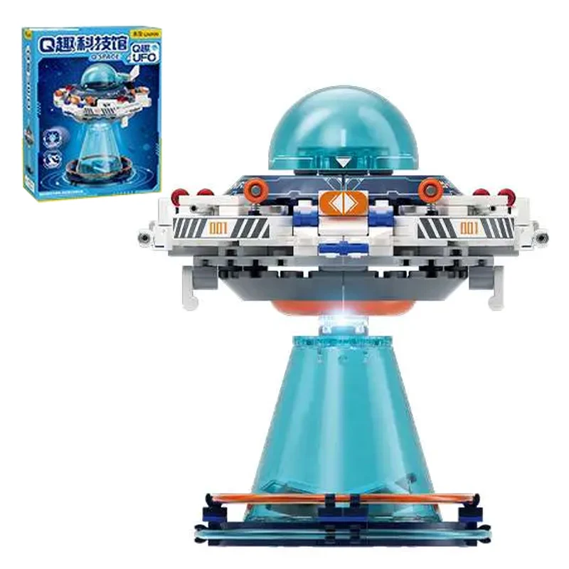

Creative Technical UFO Spaceship Building Blocks Model with Alien Figures Science Education Interest Toys for Kid Christmas Gift
