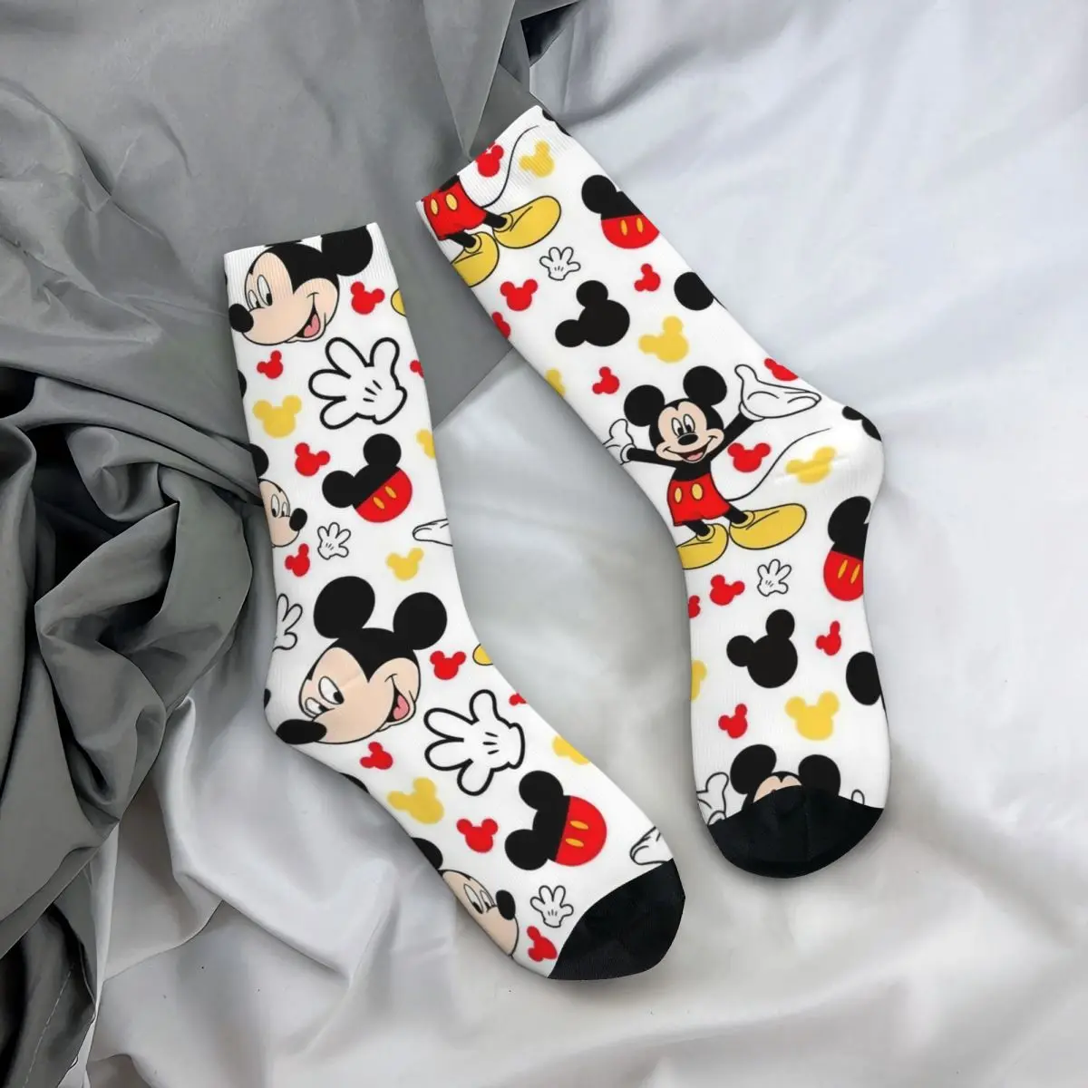 Calcetines deportivos absorbentes de sudor para hombre y mujer, medias cálidas de dibujos animados de Mickey Mouse, Hip-hop, Invierno