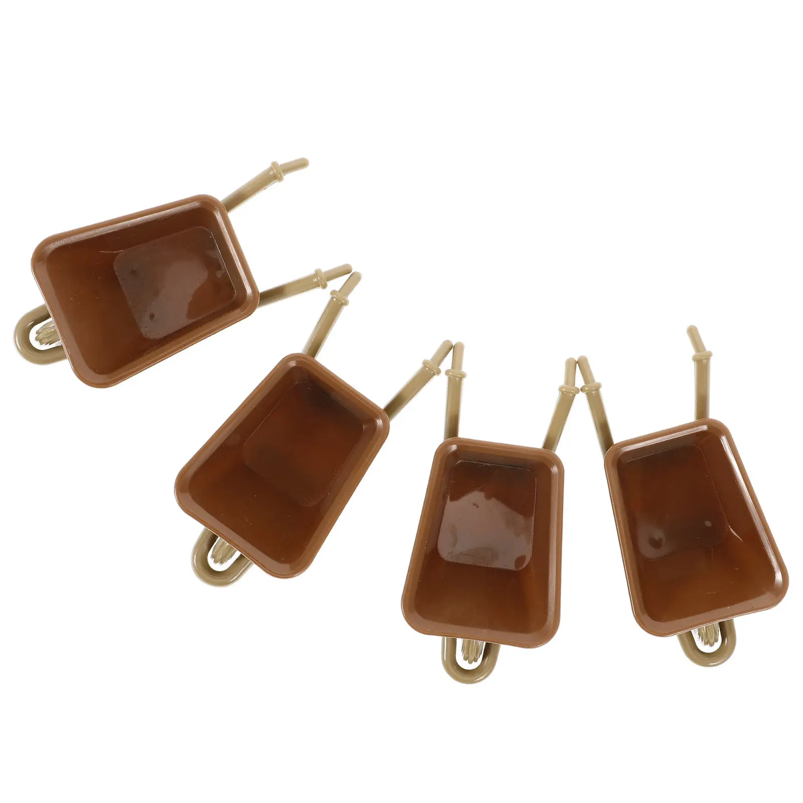 

4Pcs Mini Wheelbarrow Pushcart Unique Style for Micro Landscape Mini House Desktop Decoration Miniature Garden Scene Props