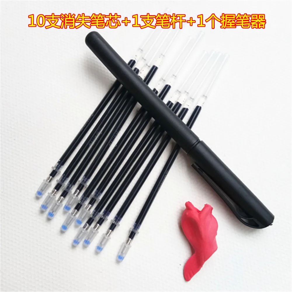 

Disappear Ink Magic Joke Ball Pen Invisible Slowly Within One Hour Fading Ball Pens + 10 Pcs Refill Pen Holder Kids Calligraphy