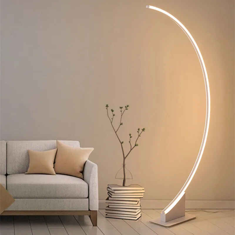 Design floor lamp creative long lamp brown white arc lamp bedroom lamp study street lamp standing lamps for living room