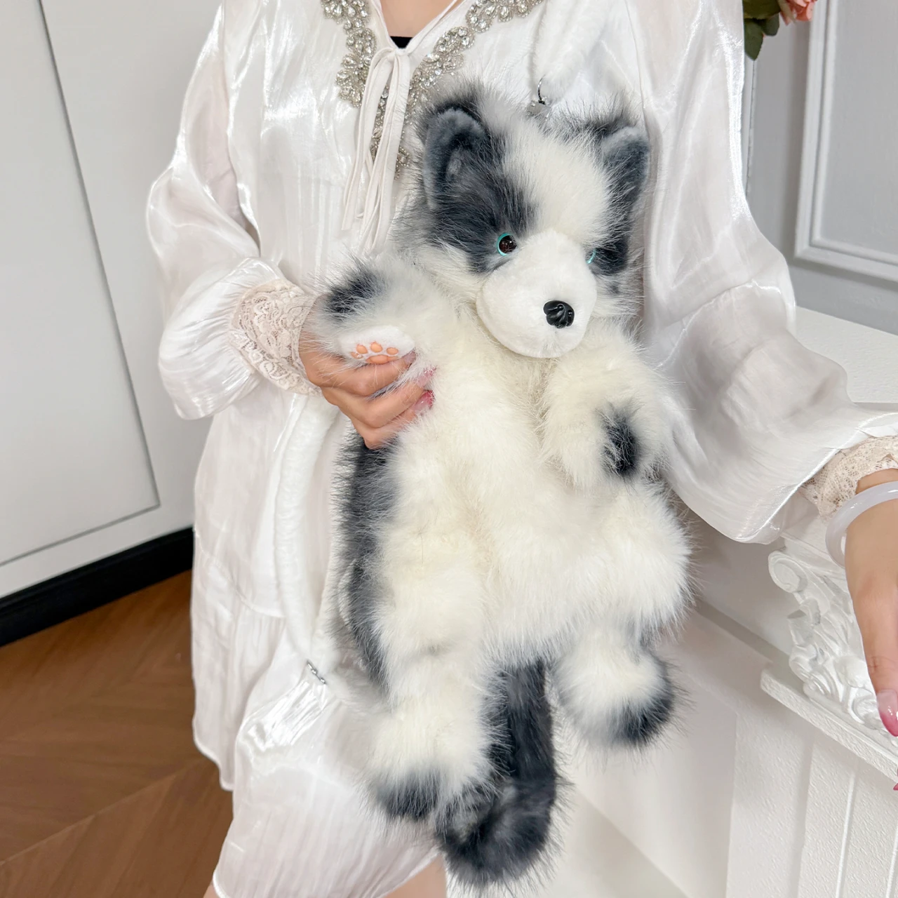 Plush Backpack, Fluffy Puppy Bag, Stuffed Animal Doll Bag, Detachable Shoulder Straps, Fashion Handbag, Gift For Girls Kids