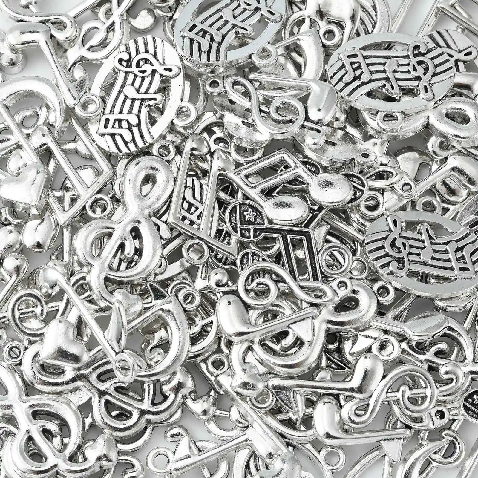 PandaHall 100 Pcs Musical Note Charms Music Sound Charms for Bracelet DIY Earrings Necklace Jewelry Making
