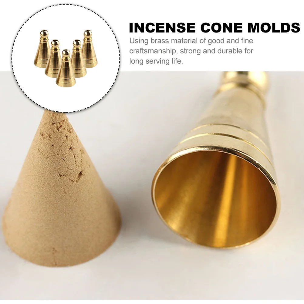 5 Pcs Taxiang Mold Home Supplies DIY Incense Burner Tools Conical Powder Kit Brass Press